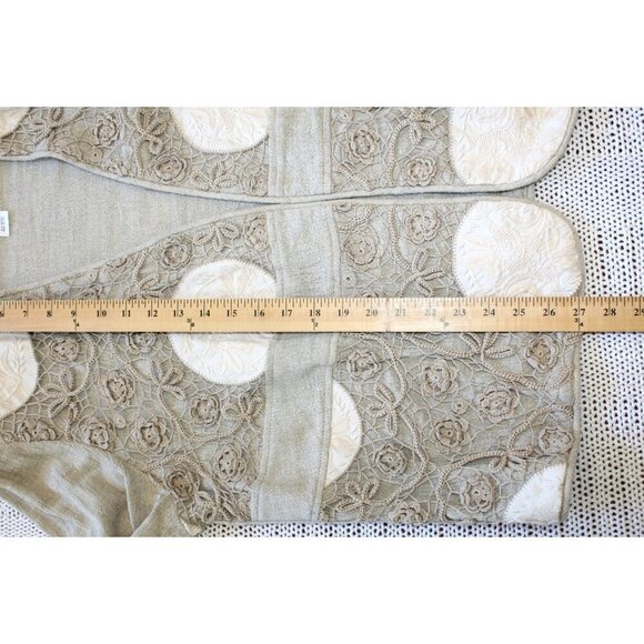 Vintage LIMS Floral Embroidered Cardigan Size XL open front Top Long Sleeves - Picture 4 of 9
